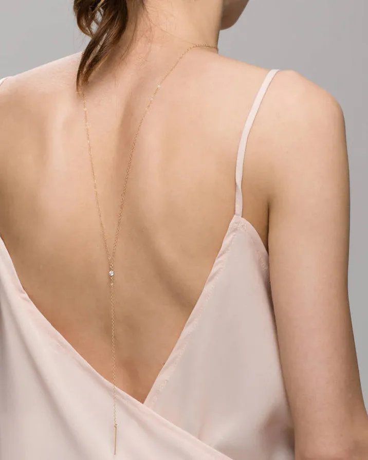 Single CZ Back Necklace
