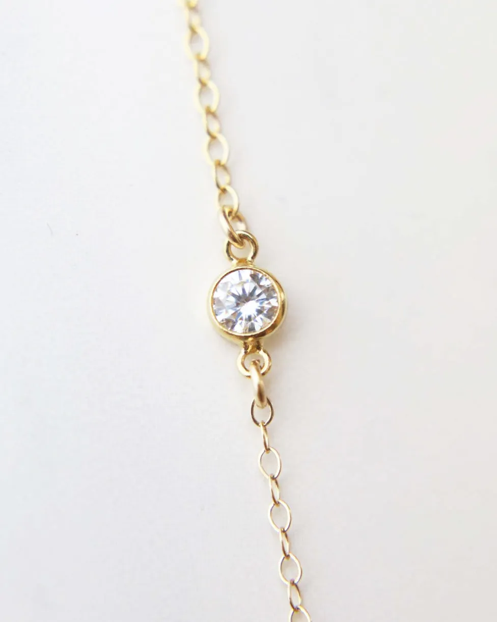 Single CZ Back Necklace