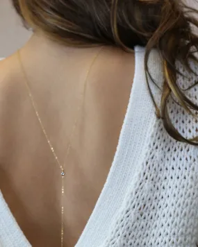 Single CZ Back Necklace