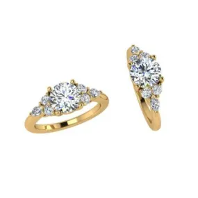 Six Round Diamonds Engagement Ring