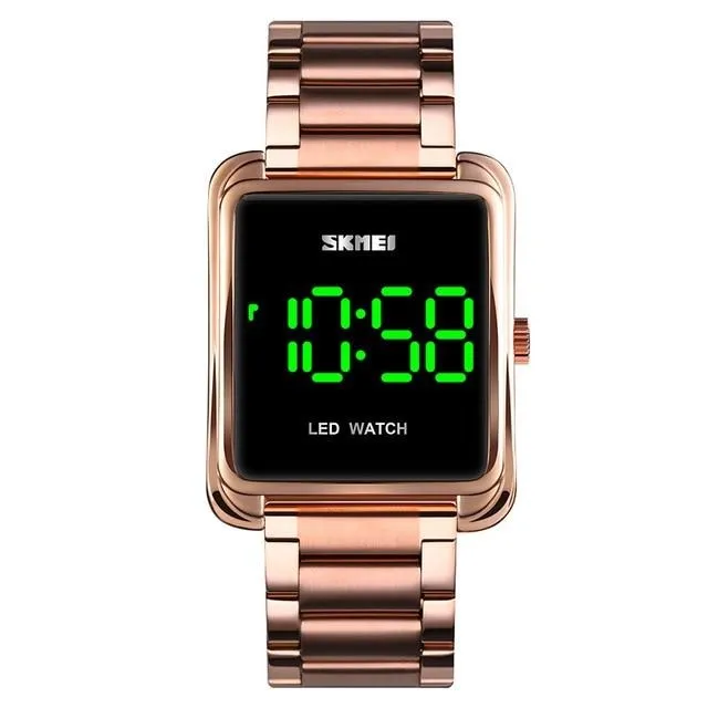 SKMEI 1505 Simplified Square LED Watch Waterproof w/ Night Light