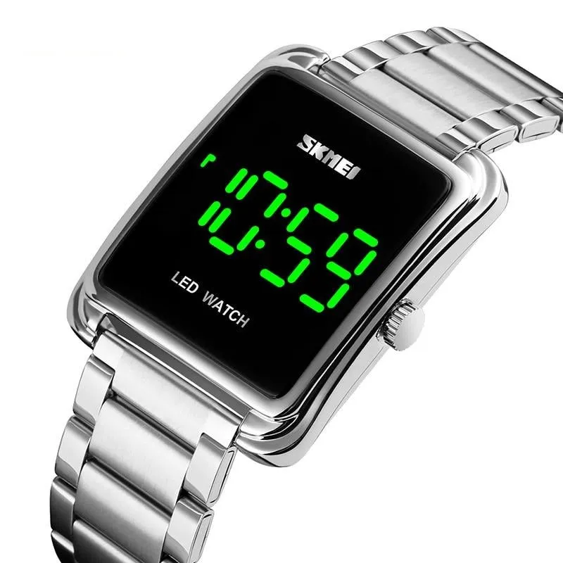 SKMEI 1505 Simplified Square LED Watch Waterproof w/ Night Light