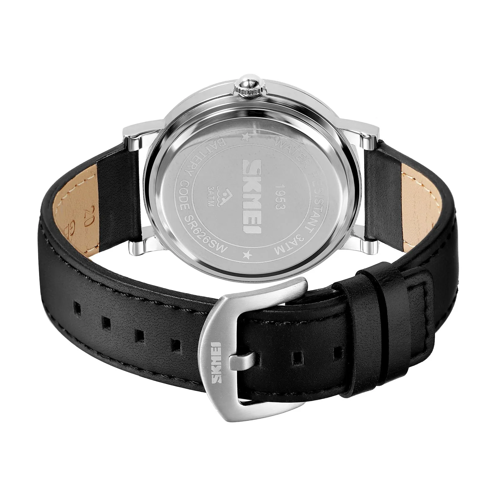 SKMEI 1953 Stylish Rhinestone Watch Bracelet for Women w/ PU Leather Strap