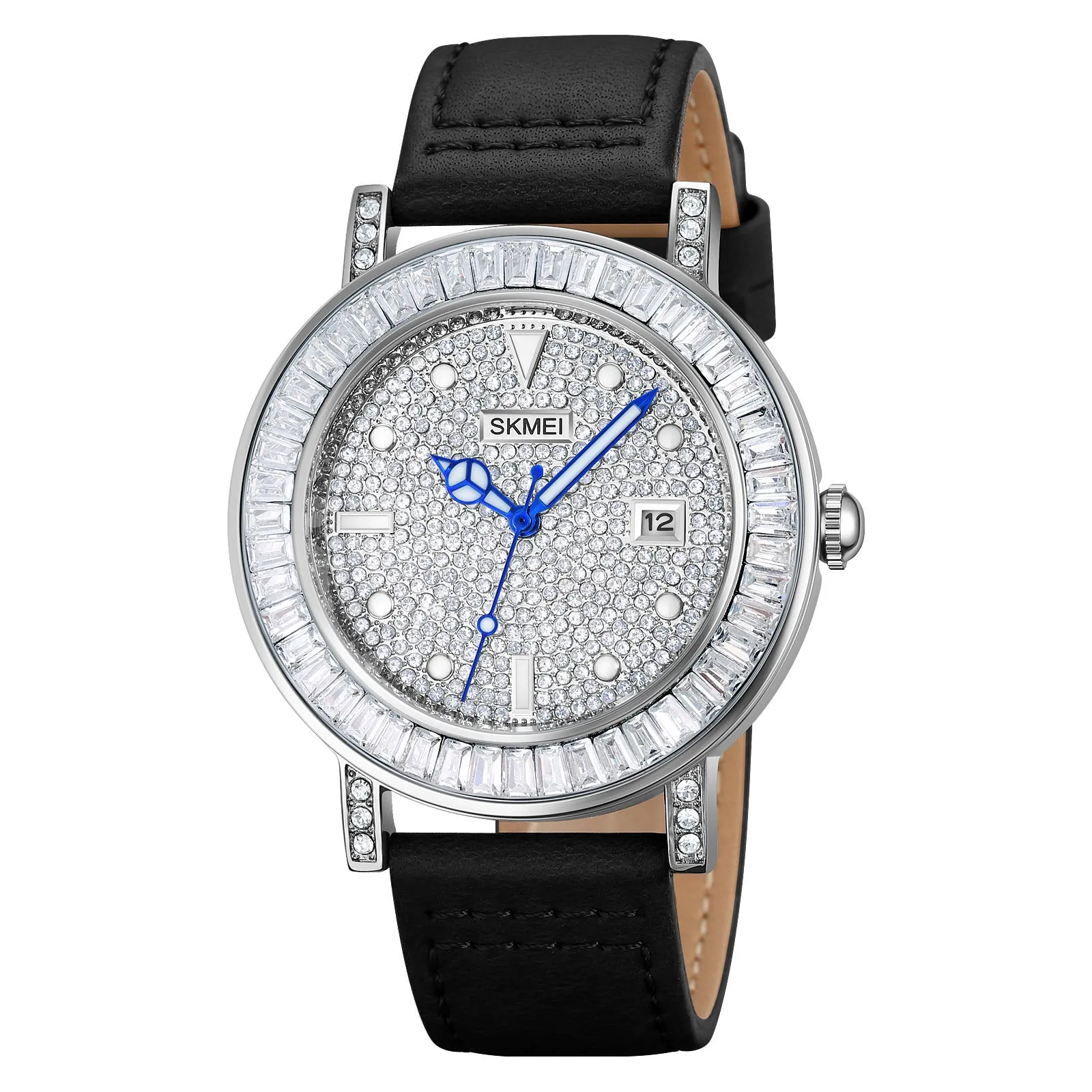 SKMEI 1953 Stylish Rhinestone Watch Bracelet for Women w/ PU Leather Strap