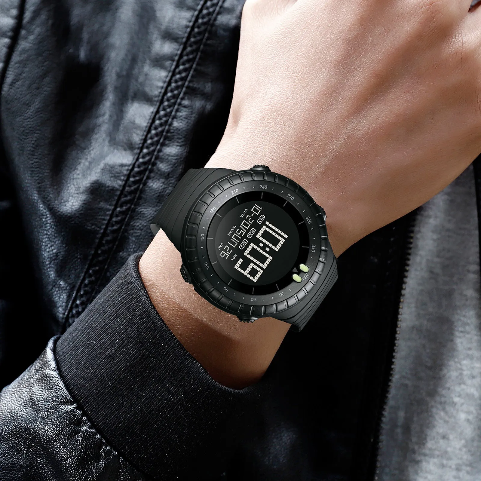SKMEI 1992 50mm Digital Sports Watch for Men Waterproof IP68 w/ LED Light
