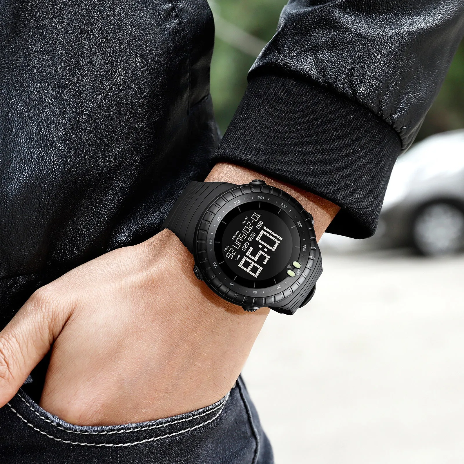 SKMEI 1992 50mm Digital Sports Watch for Men Waterproof IP68 w/ LED Light