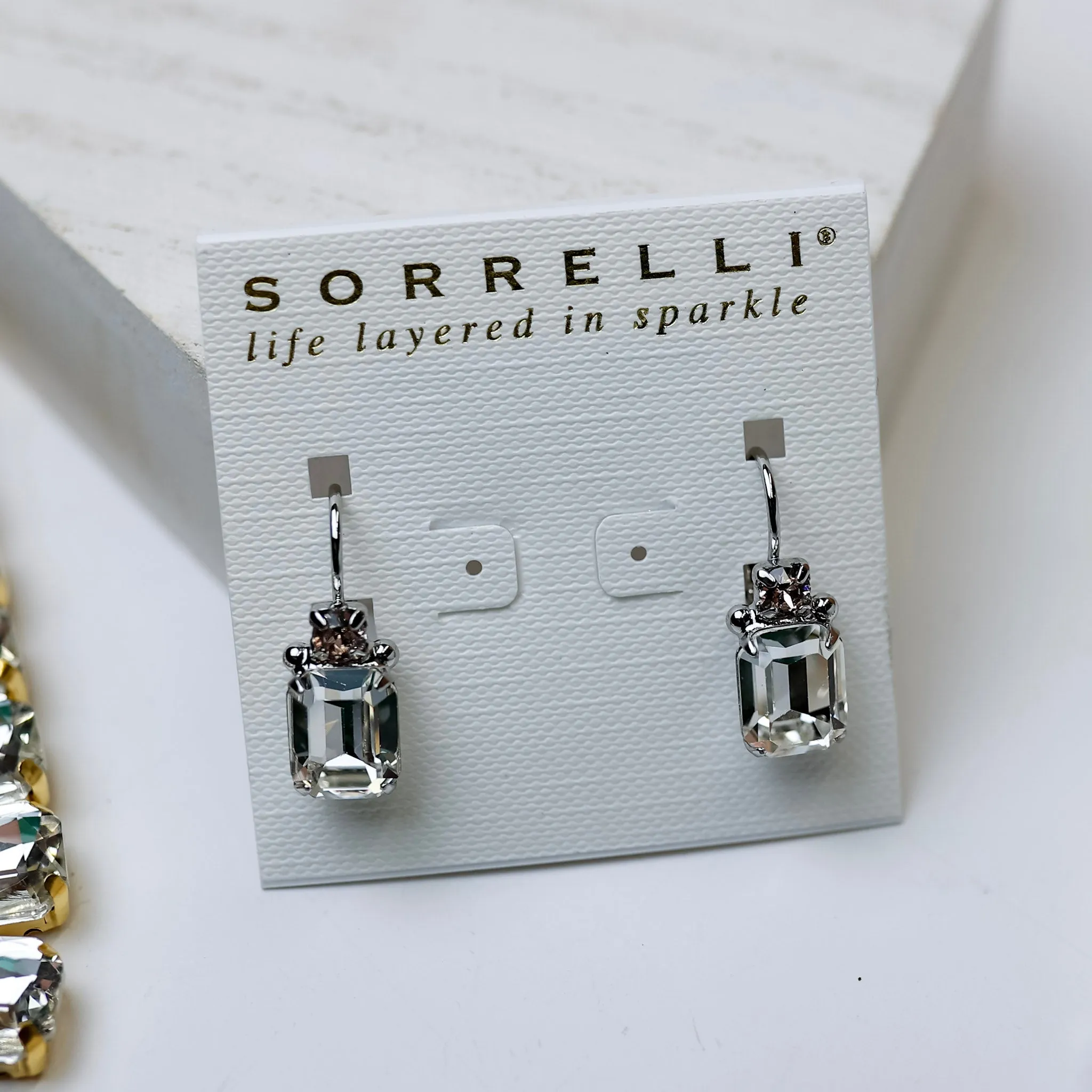 Sorrelli | Zelmira Dangle Earrings in Palladium Silver Tone and Snow Bunny