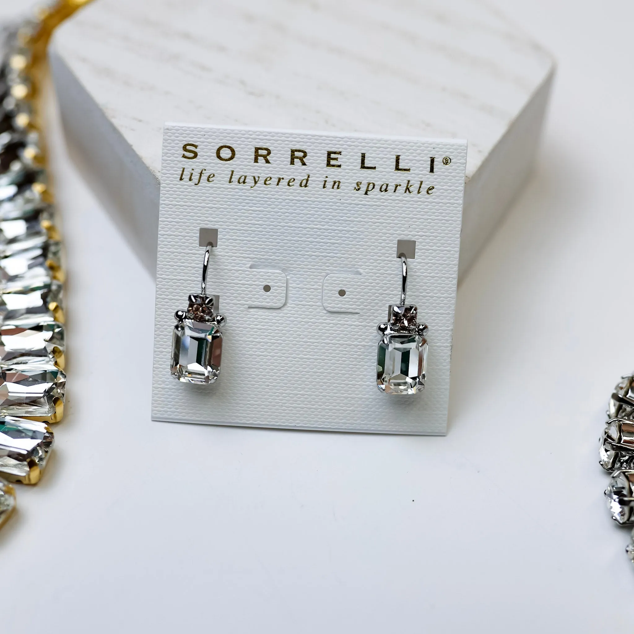 Sorrelli | Zelmira Dangle Earrings in Palladium Silver Tone and Snow Bunny