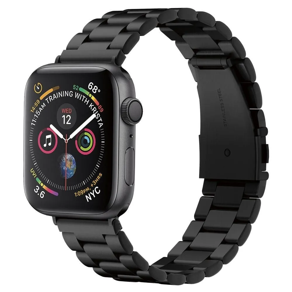 Spigen Apple Watch (42/44/SE/45/46/49mm) Modern Fit Metal Rem - Sort