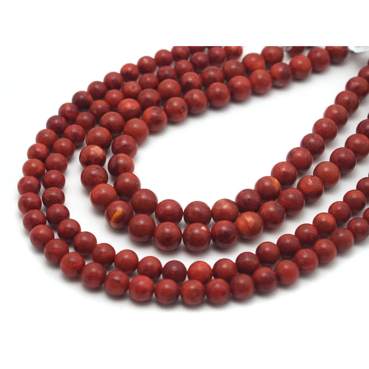 Sponge Coral Smooth Rounds 10mm, 12mm Strand