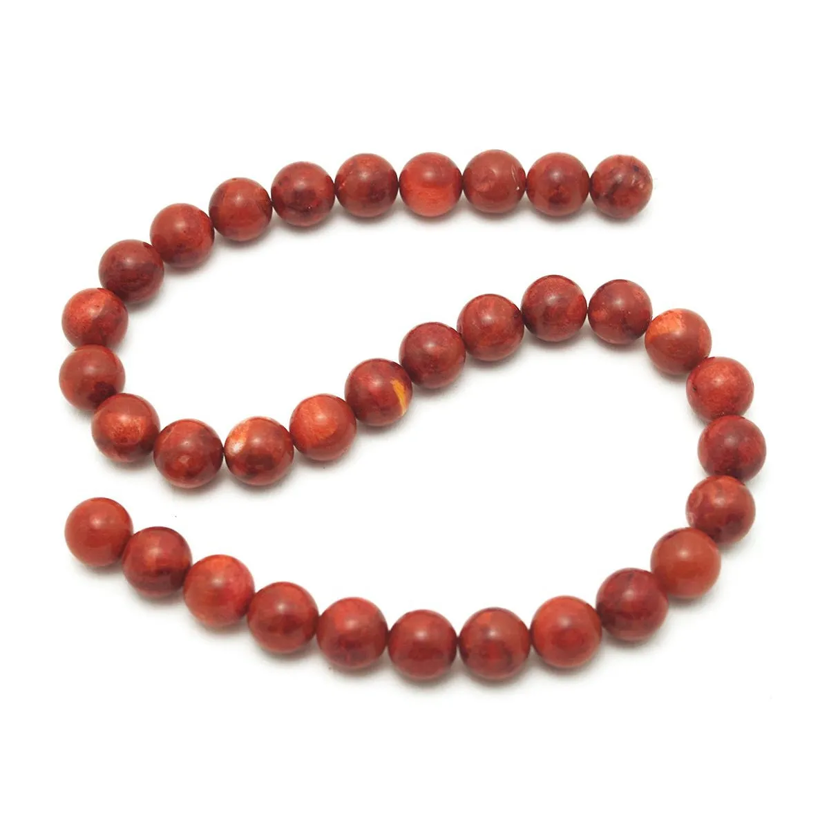 Sponge Coral Smooth Rounds 10mm, 12mm Strand