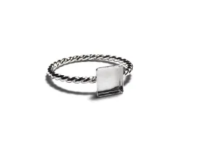 Square Bezel Cup Ring Blank Twist Rope Band | 6 mm, 8 mm, 10 mm, 14 mm