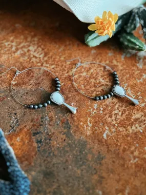Squash White Turquoise Hoop Earrings