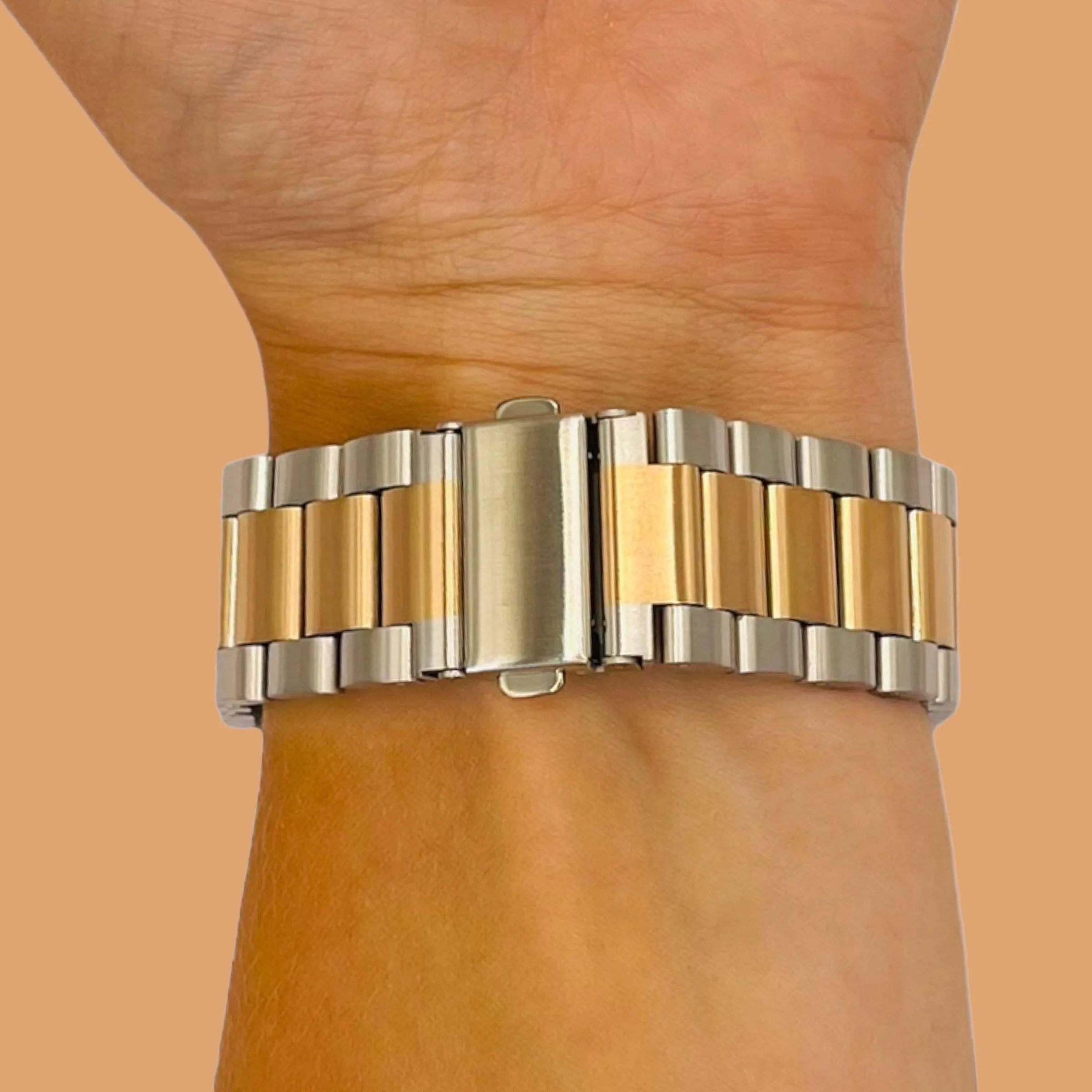 Stainless Steel Link Watch Strap Compatible with the Garmin Venu SQ