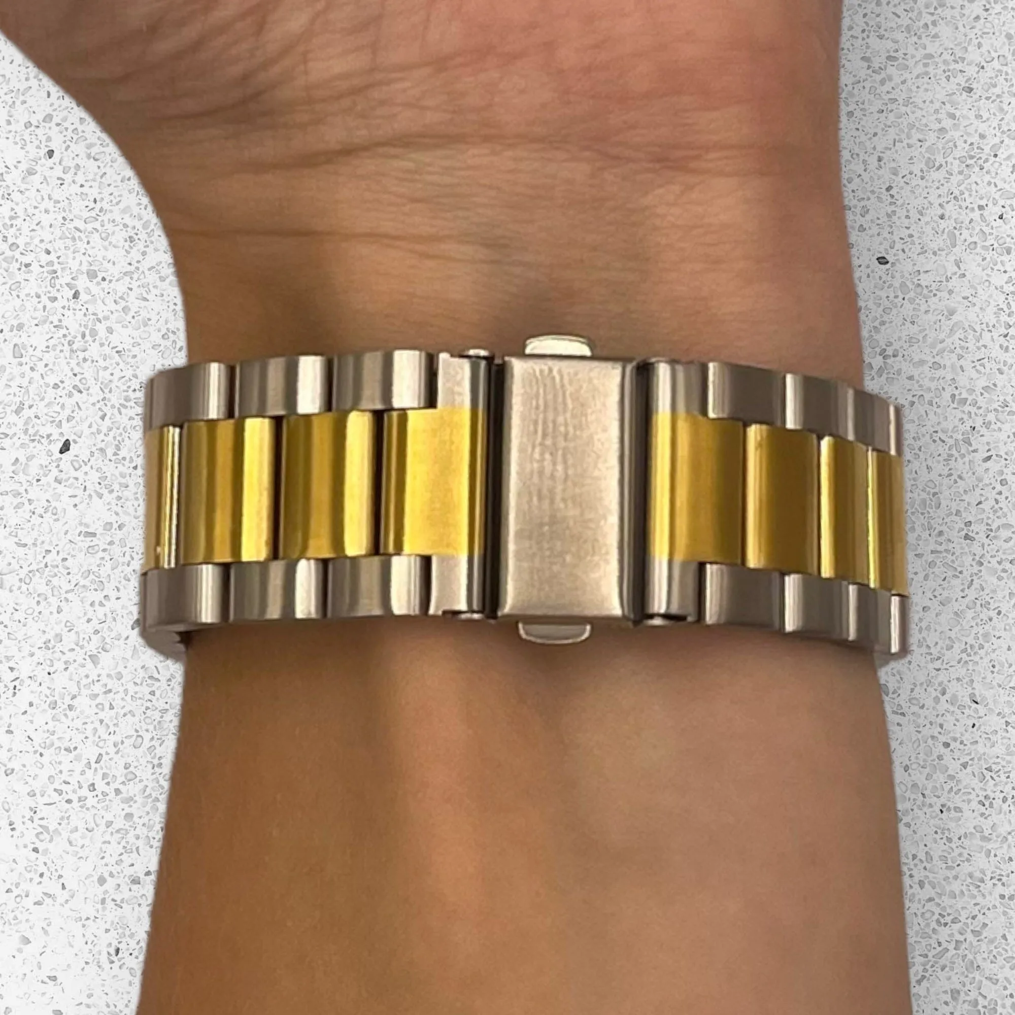 Stainless Steel Link Watch Strap Compatible with the Garmin Venu SQ