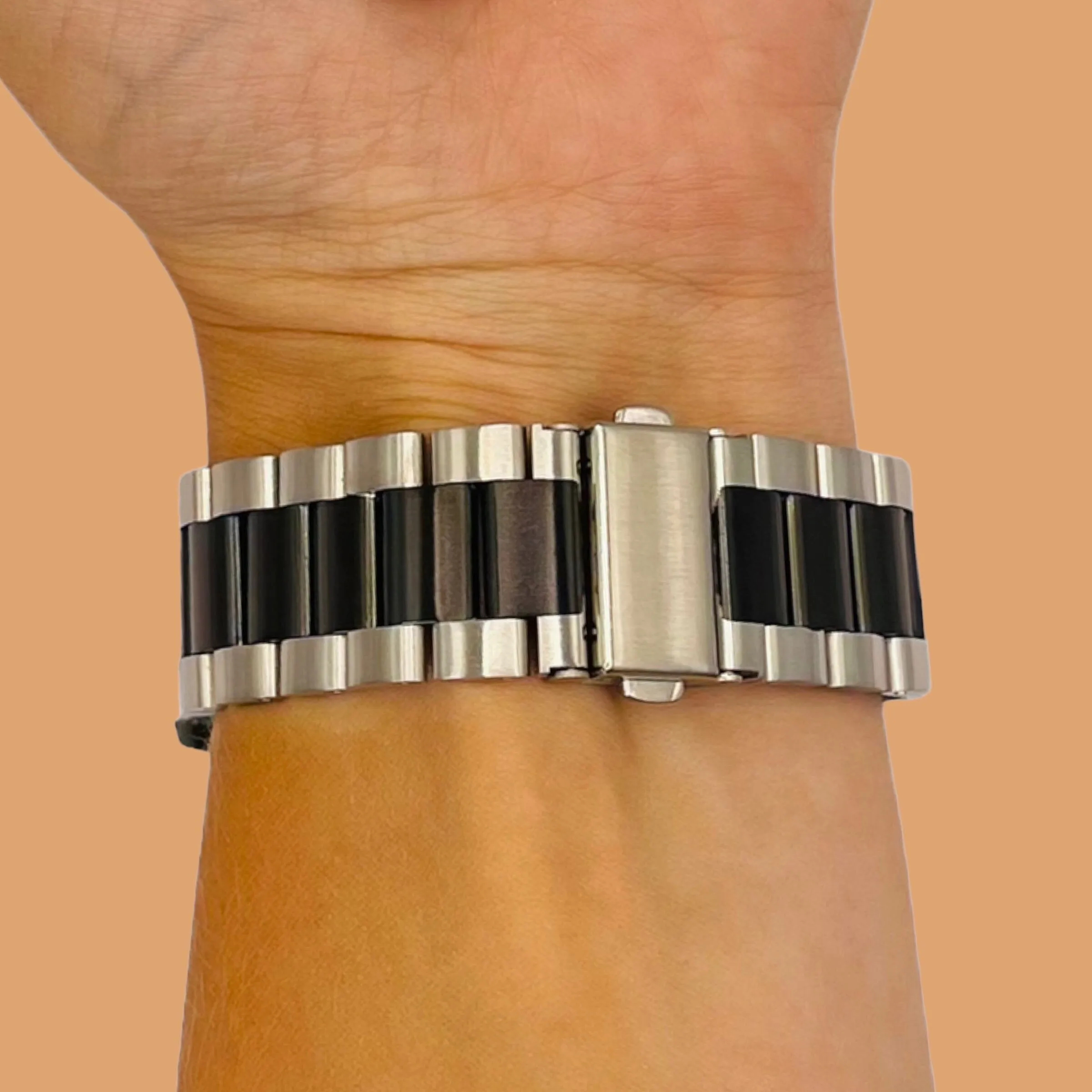 Stainless Steel Link Watch Strap Compatible with the Garmin Venu SQ