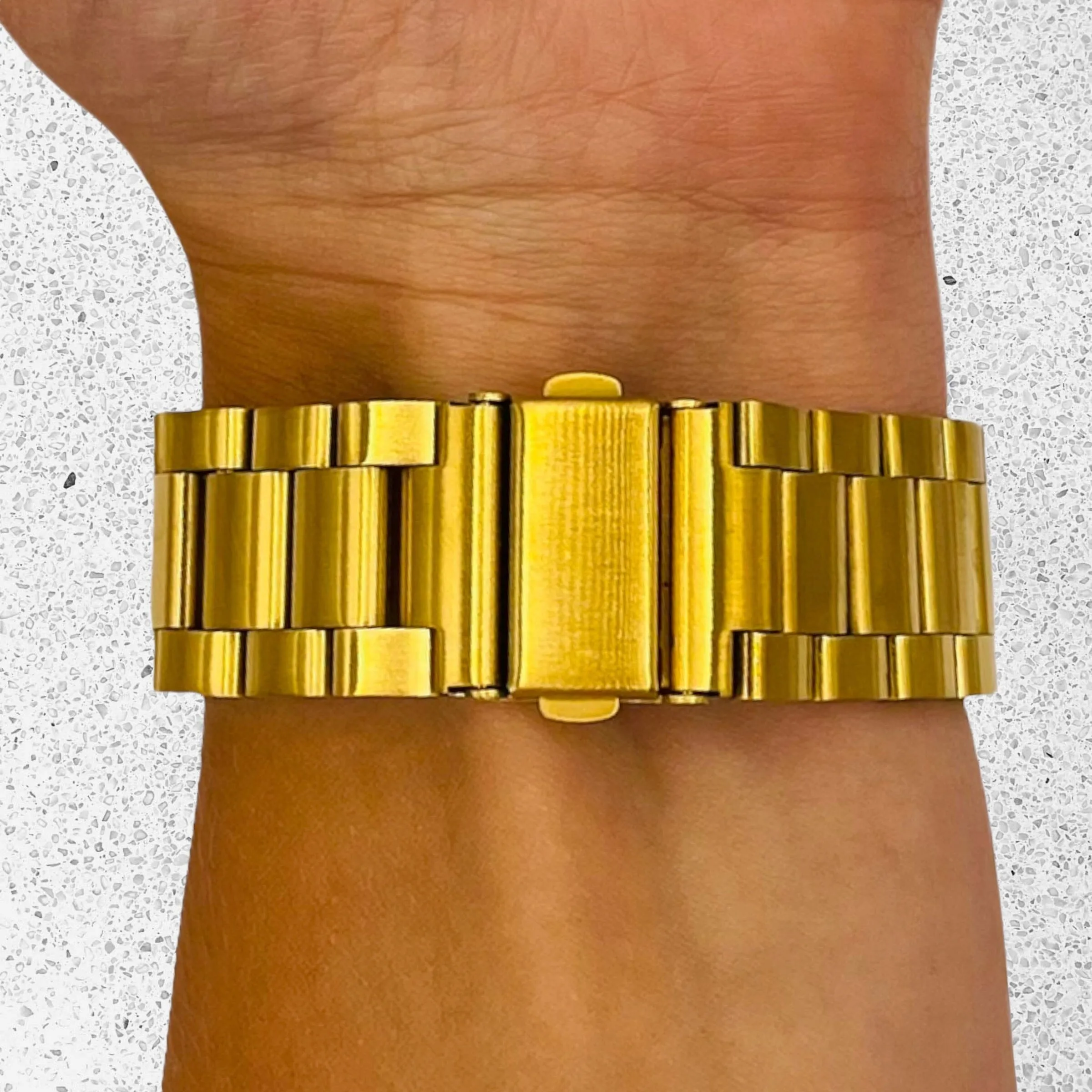 Stainless Steel Link Watch Strap Compatible with the Garmin Venu SQ