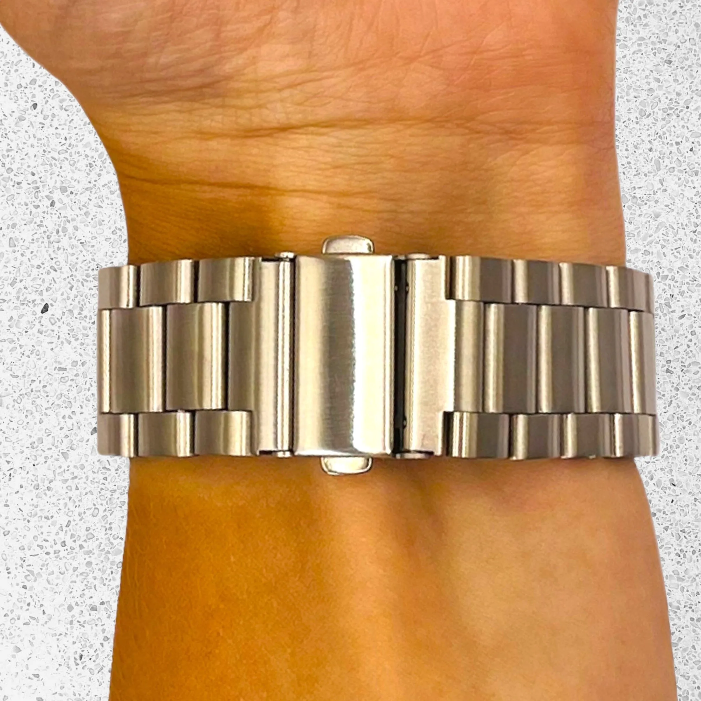 Stainless Steel Link Watch Strap Compatible with the Garmin Venu SQ