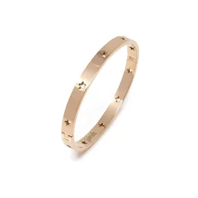 Stars Hinged Bangle - Rose Gold