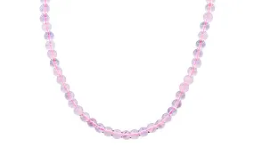 Sterling Silver 90's Style Mini Adjustable Rose Quartz Natural Gemstone Necklace