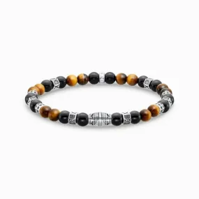 Sterling Silver Black Onyx And Tiger's Eye Bracelet A2087-507-7