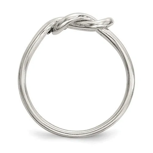 Sterling Silver Infinity Double Love Knot Ring