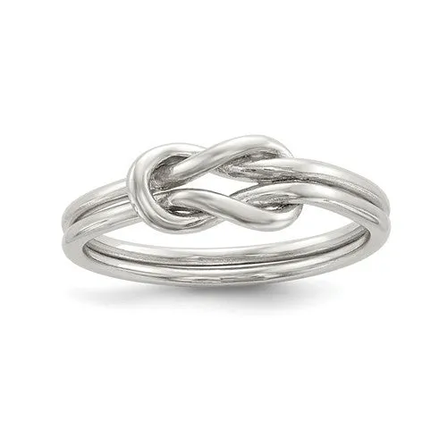 Sterling Silver Infinity Double Love Knot Ring