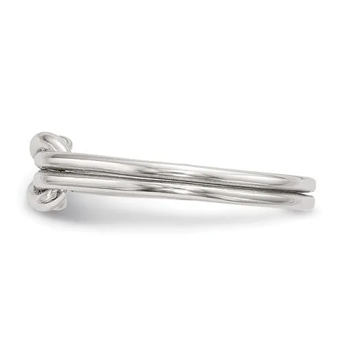 Sterling Silver Infinity Double Love Knot Ring