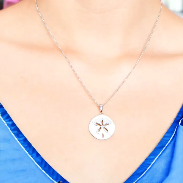 Sterling Silver Ocean Isle Sand Dollar Pendant by Alamea