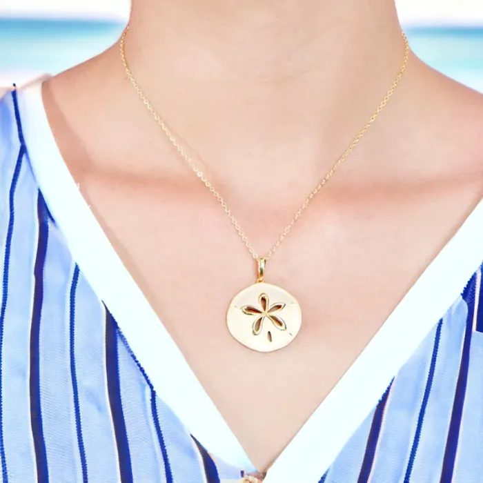 Sterling Silver Ocean Isle Sand Dollar Pendant by Alamea