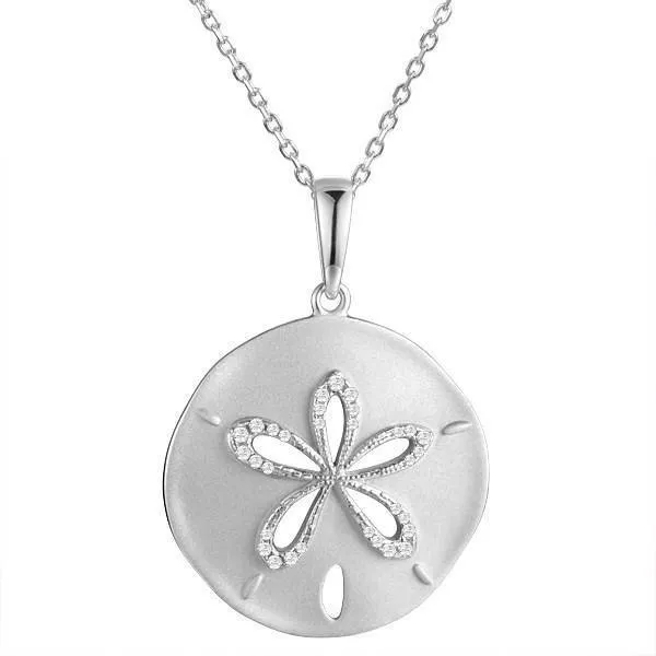 Sterling Silver Ocean Isle Sand Dollar Pendant by Alamea
