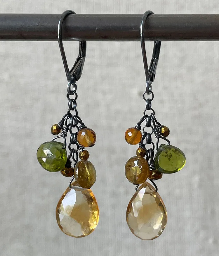 Stream Reflection Cluster Earrings