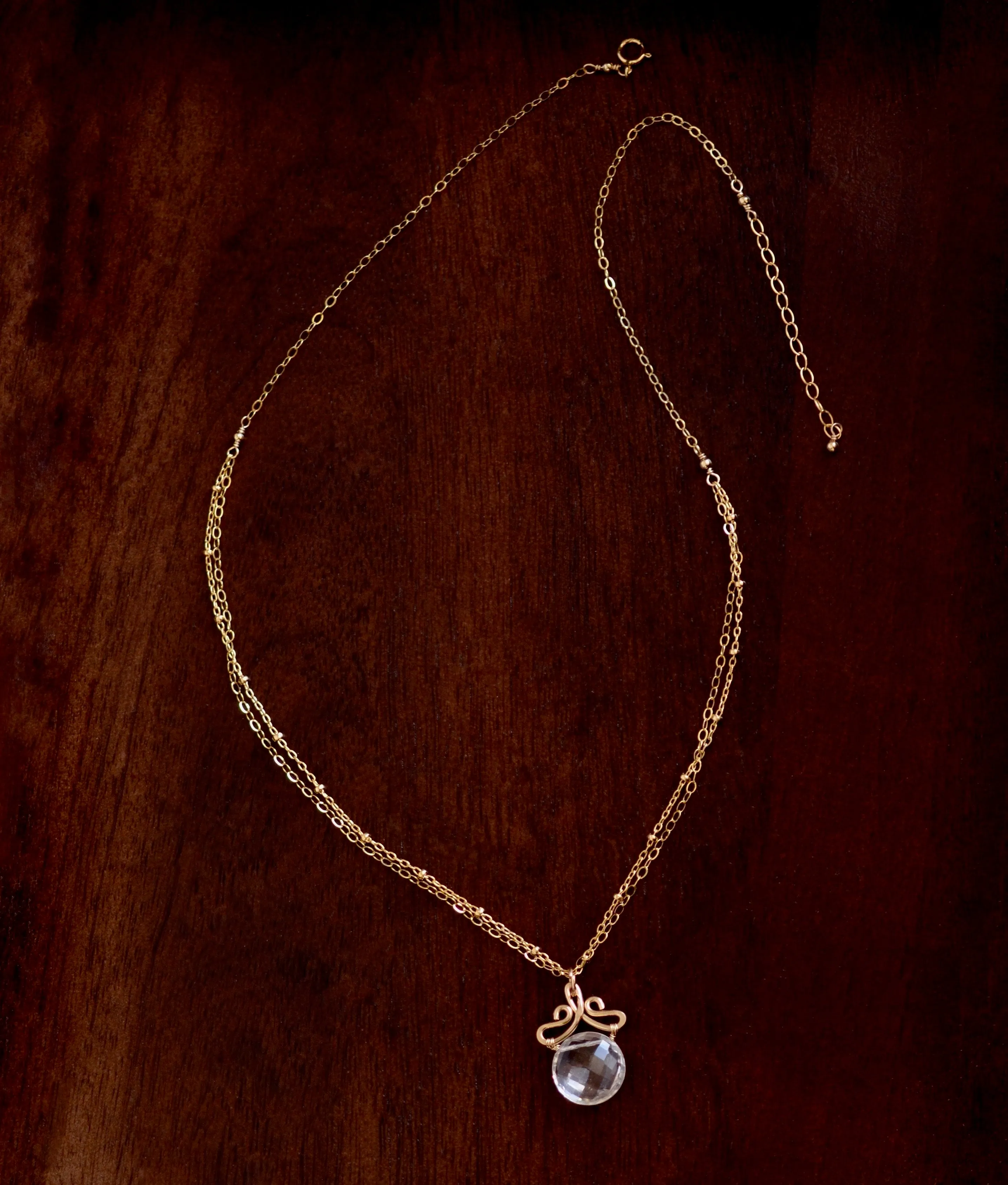 Talia - Crystal Quartz Gold Necklace