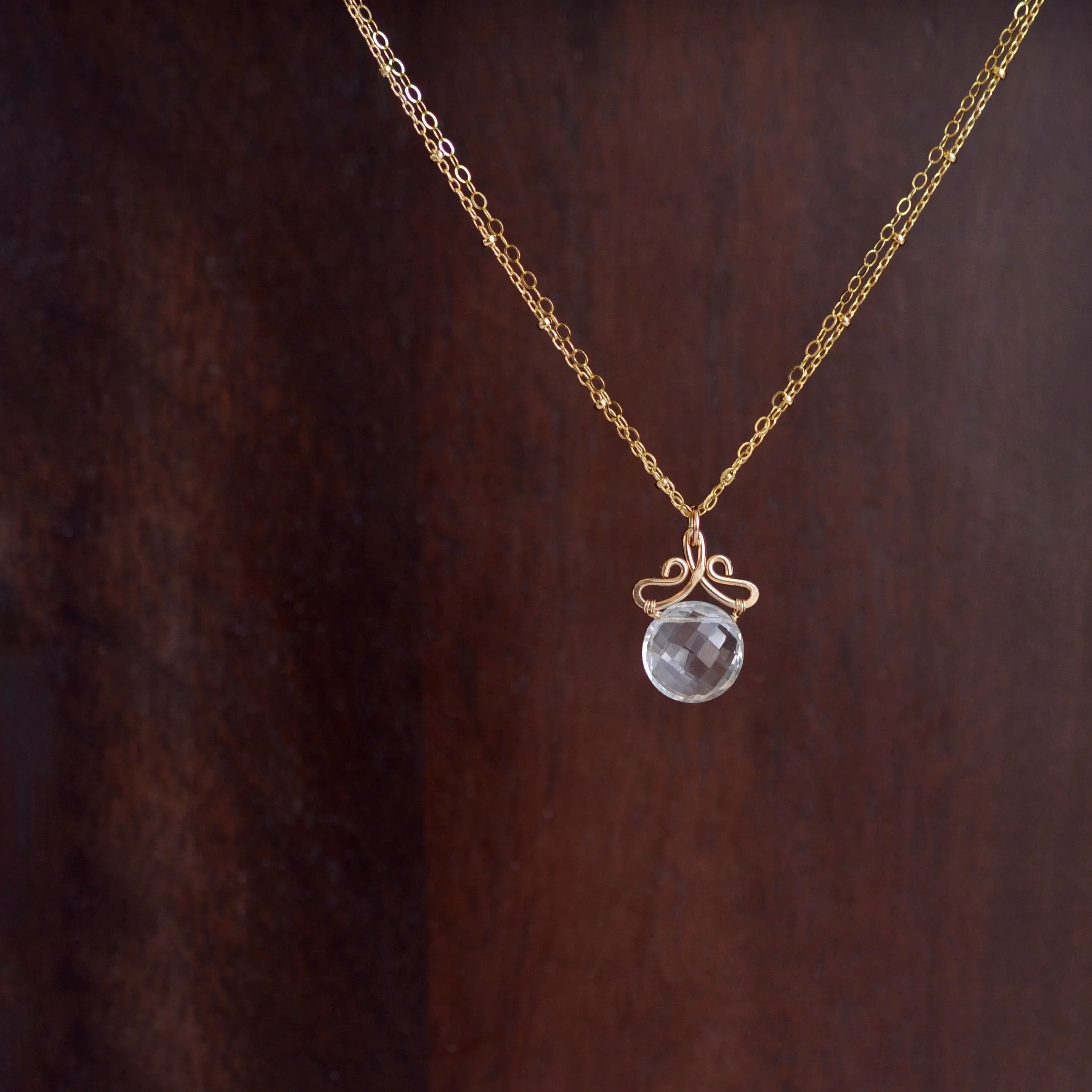 Talia - Crystal Quartz Gold Necklace