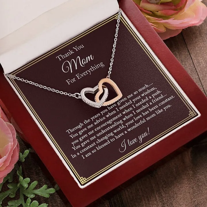 Thank You Mom For Every Thing Necklace, Mom Birthday Gift From Daughter and Son, Mom Necklace, Anniversary Gifts, Mother's Day Gifts