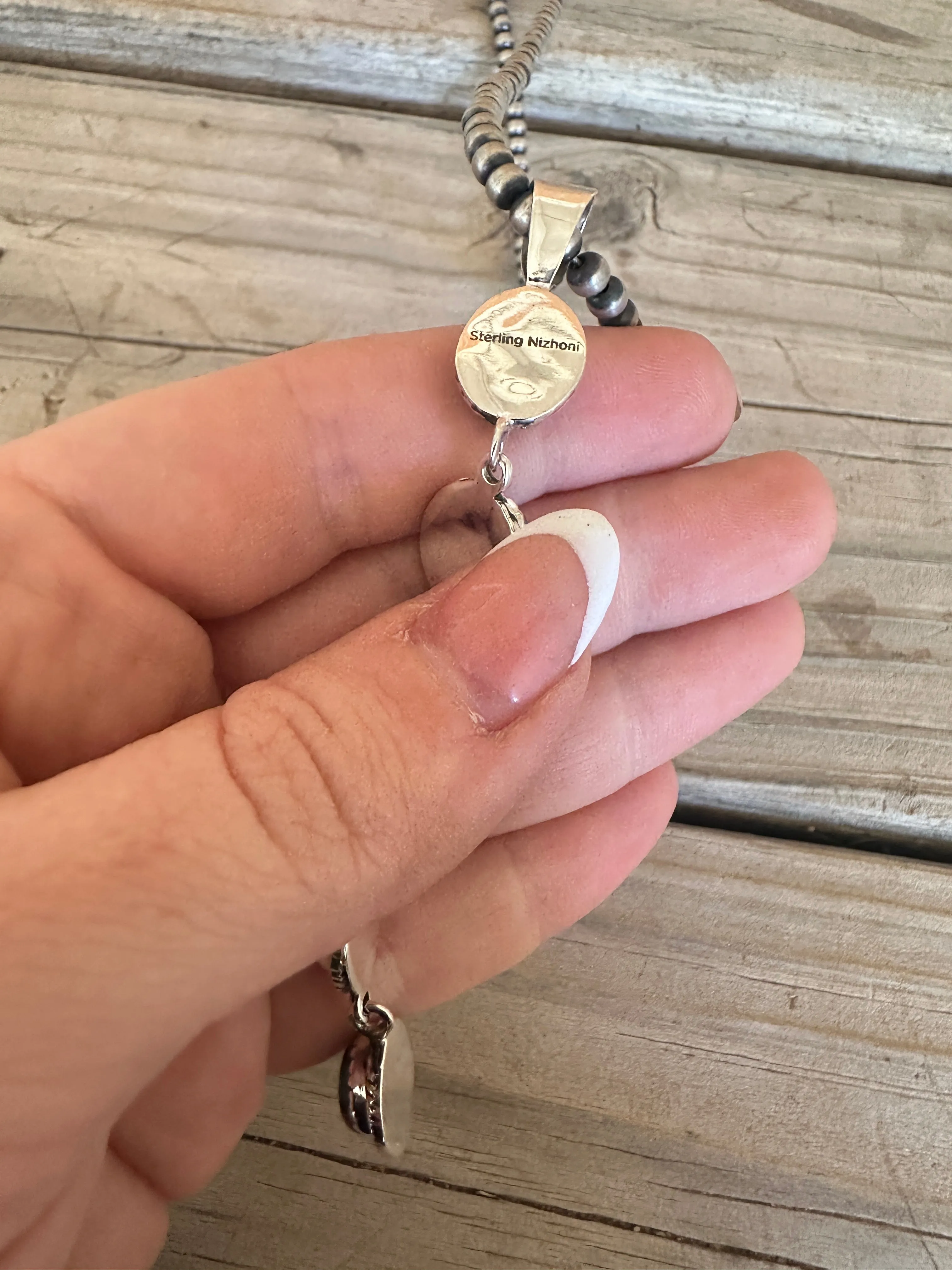 ‘The Cassidy Pendant” Handmade Pink Dream Mojave & Sterling Silver Pendant Signed Nizhoni