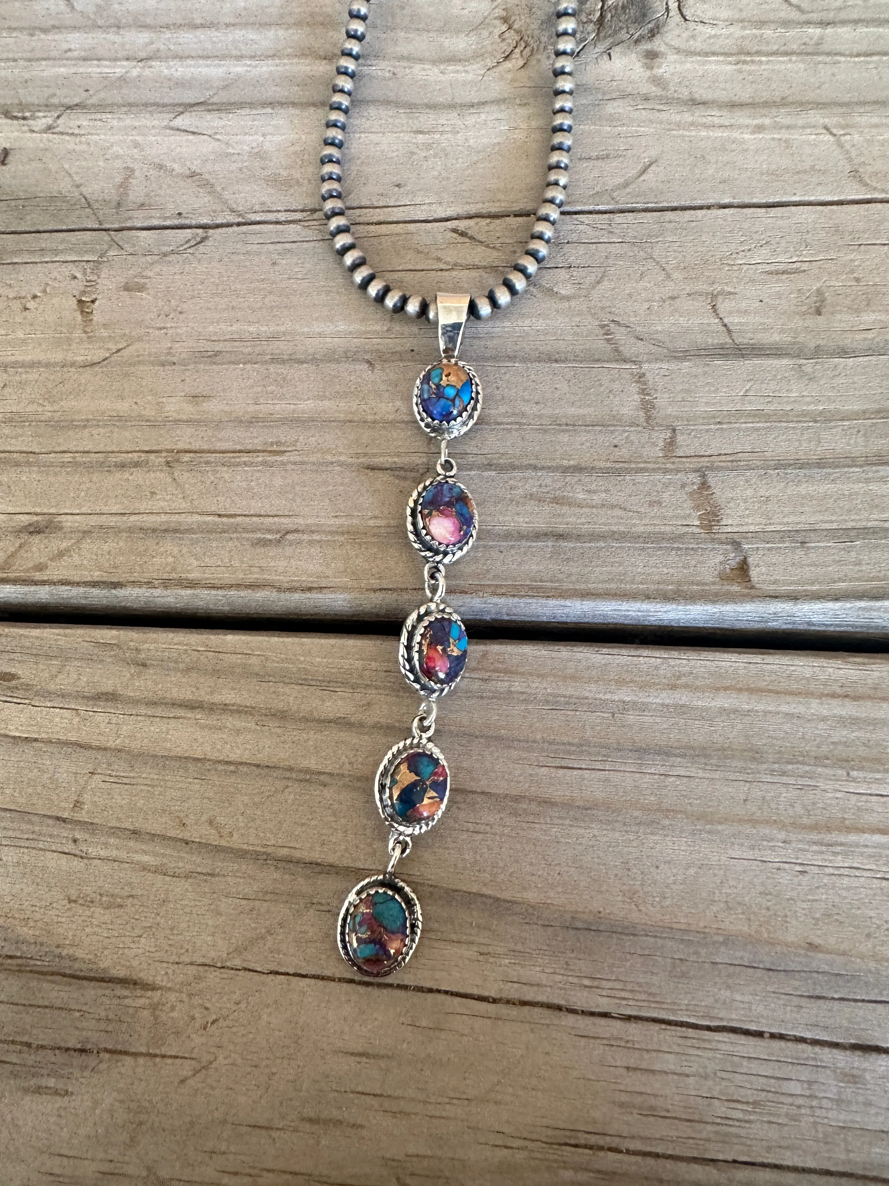 ‘The Cassidy Pendant” Handmade Pink Dream Mojave & Sterling Silver Pendant Signed Nizhoni