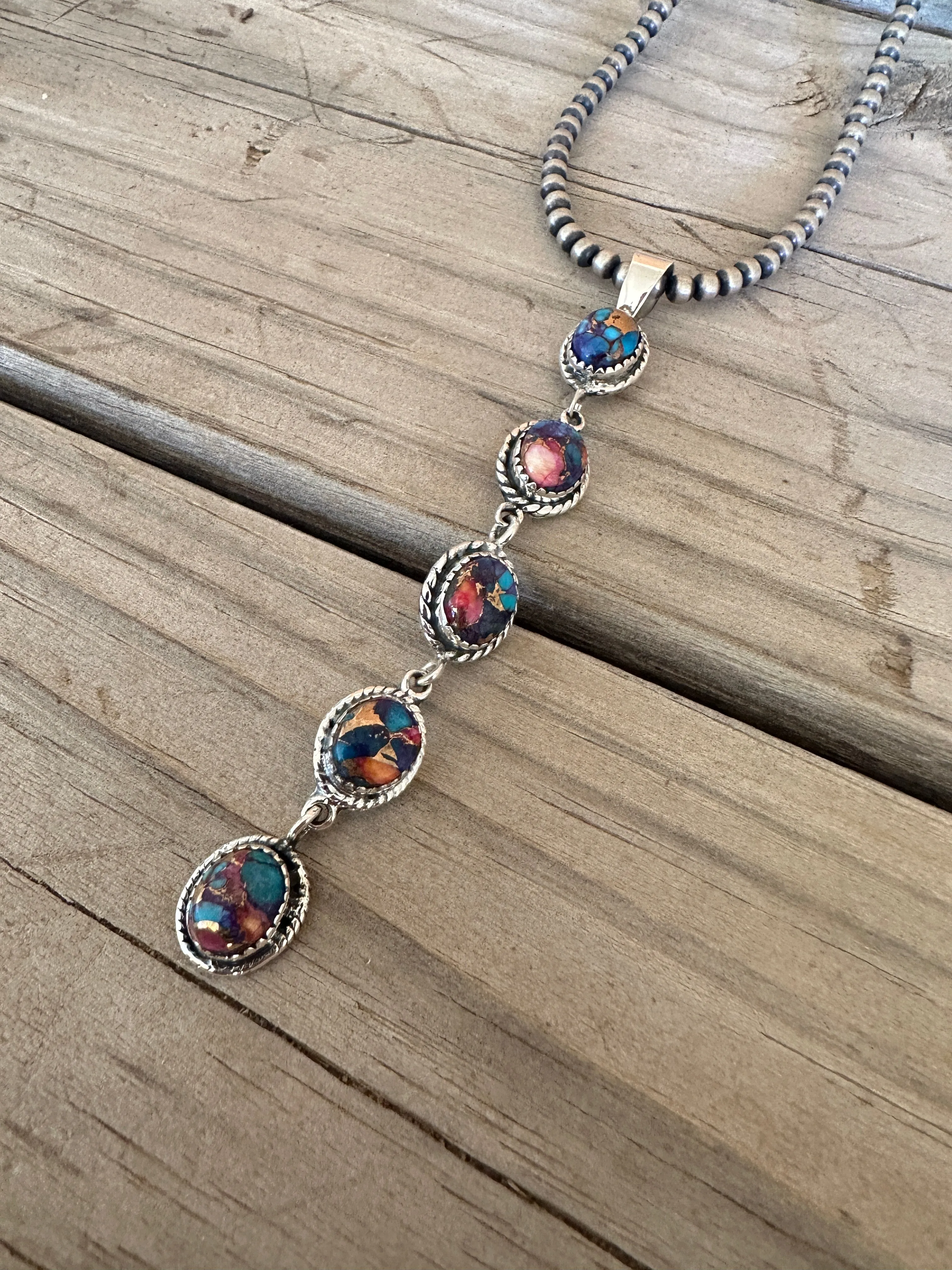 ‘The Cassidy Pendant” Handmade Pink Dream Mojave & Sterling Silver Pendant Signed Nizhoni