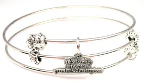 The Family Is Gods Greatest Masterpiece Triple Style Expandable Bangle Bracelet