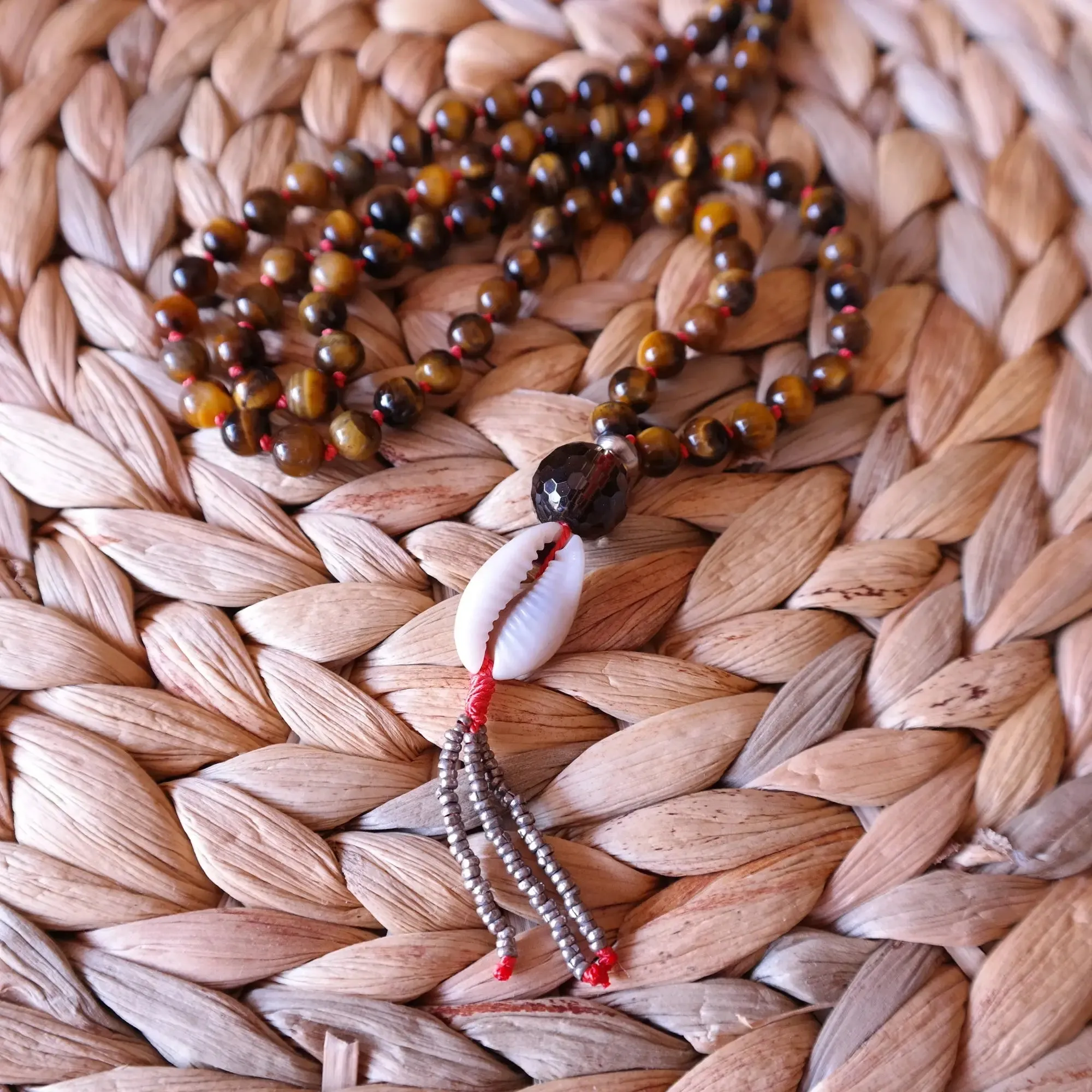 Tiger's Eye Mala Necklace - Tiger's Serenity Mala Beads