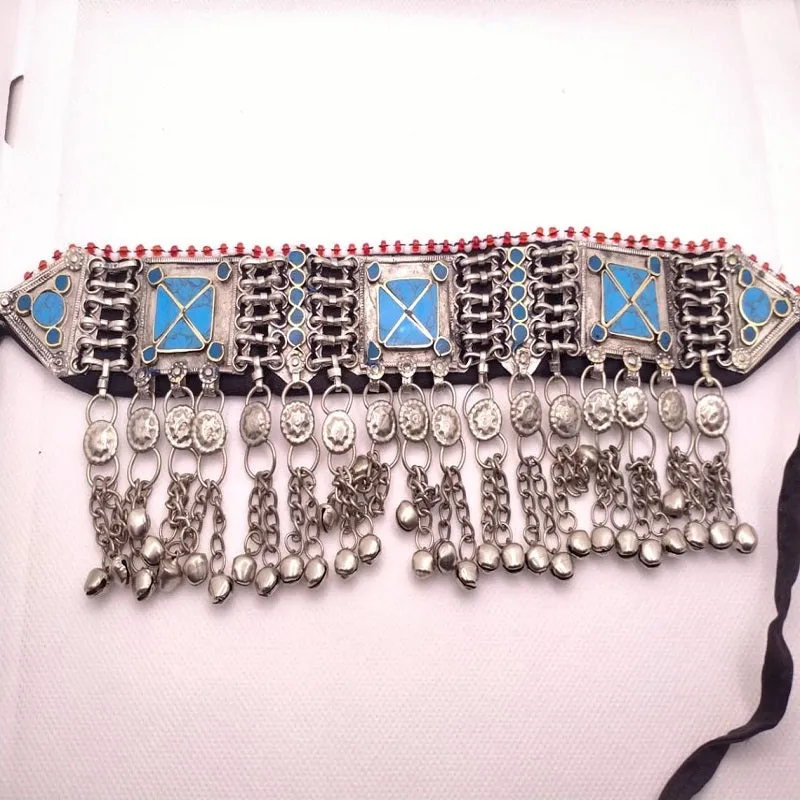 Tribal Statement Boho Turquoise Choker Necklace