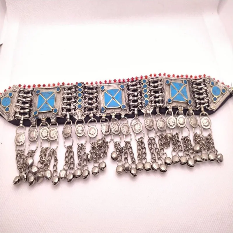 Tribal Statement Boho Turquoise Choker Necklace
