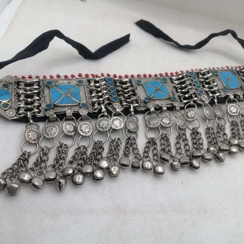 Tribal Statement Boho Turquoise Choker Necklace