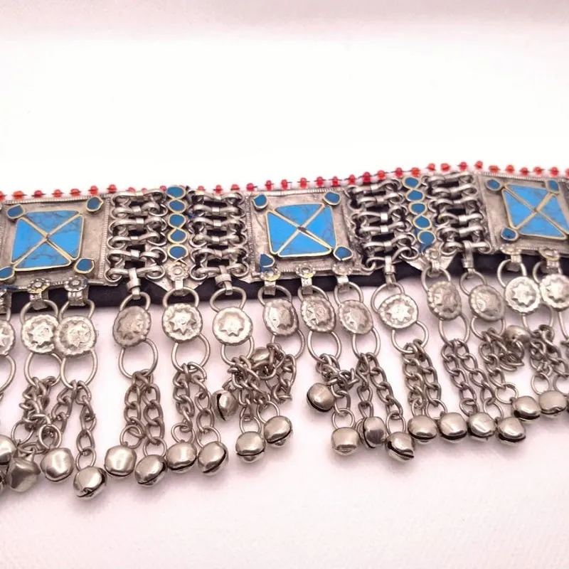 Tribal Statement Boho Turquoise Choker Necklace