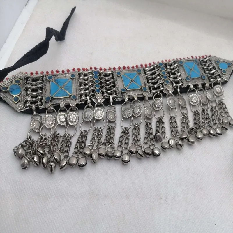 Tribal Statement Boho Turquoise Choker Necklace