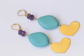 TURQUOISE AND AMETHYST Earrings