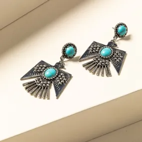 Turquoise Beaded Thunderbird Earrings