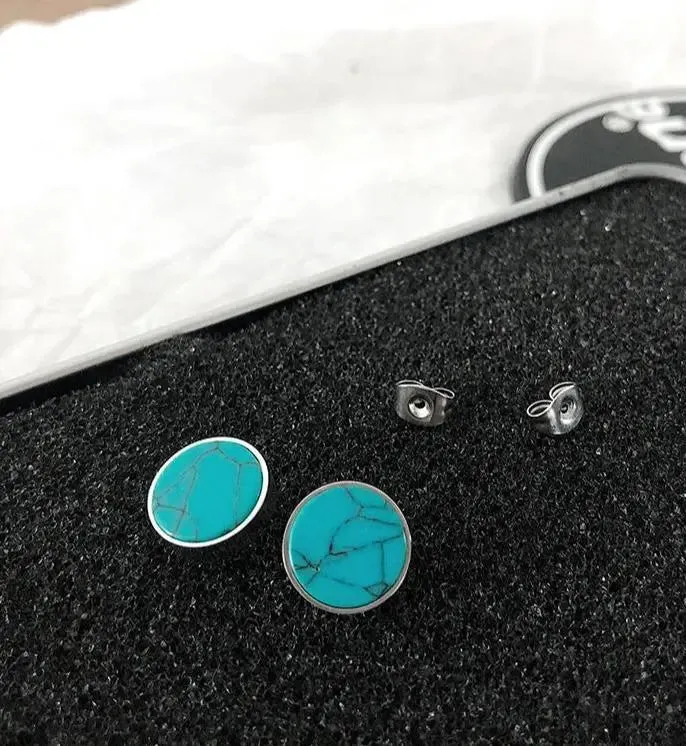 Turquoise Cracked Earrings