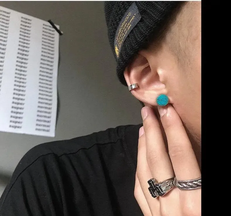 Turquoise Cracked Earrings