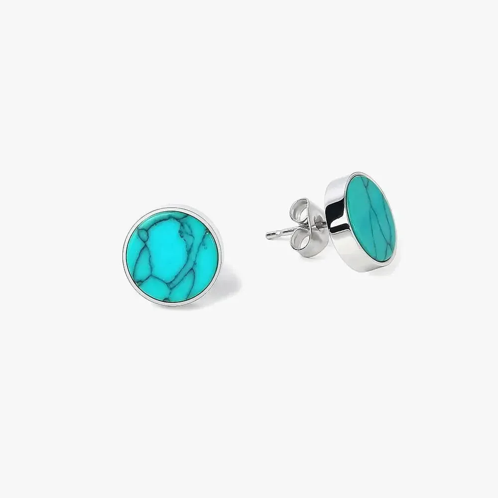 Turquoise Cracked Earrings